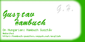 gusztav hambuch business card